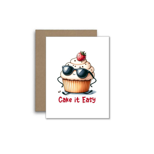 Cake It Easy – Cute Cupcake Pun Greeting Card