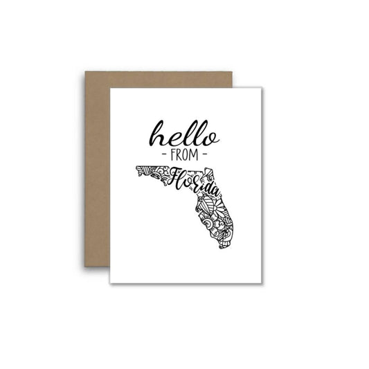 Hello from Florida – Boho Mandala State Outline Card