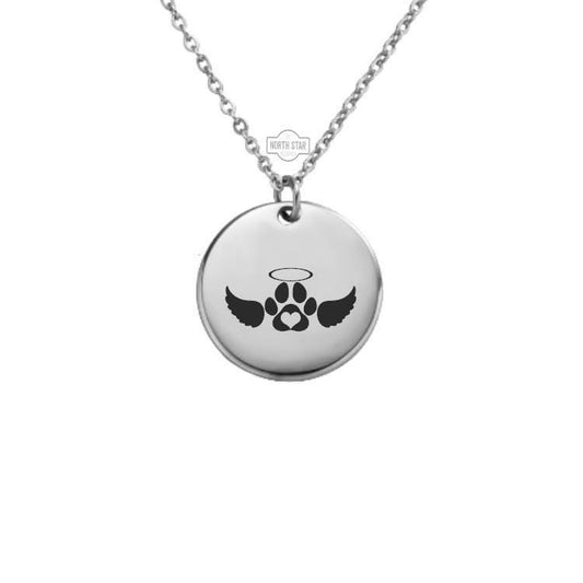 Cat Paw with Angel Wings Necklace – Gold or Silver Pet Memorial – Personalized Loss of Cat Gift – Rainbow Bridge Keychain Option