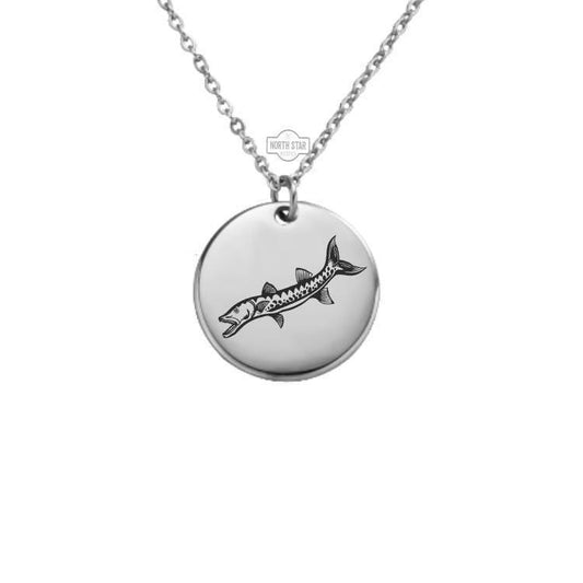 Barracuda Necklace or Keychain – Personalized Saltwater Fishing or Ocean Lover Gift in Gold or Silver, Fierce Sea Charm