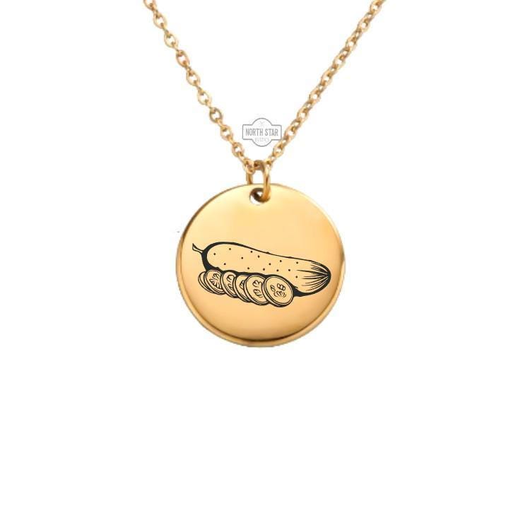 Pickles Necklace or Keychain – Personalized Funny Food or Snack Gift in Gold or Silver, Quirky Pickle Charm for Her or Him - Cucumber Gift