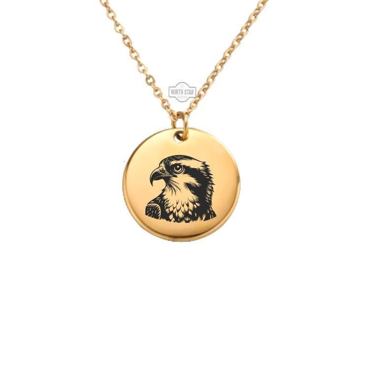 Osprey Necklace or Keychain – Personalized Bird Lover or Wildlife Gift in Gold or Silver, Raptor Charm for Her or Him - Birdwatcher Gift