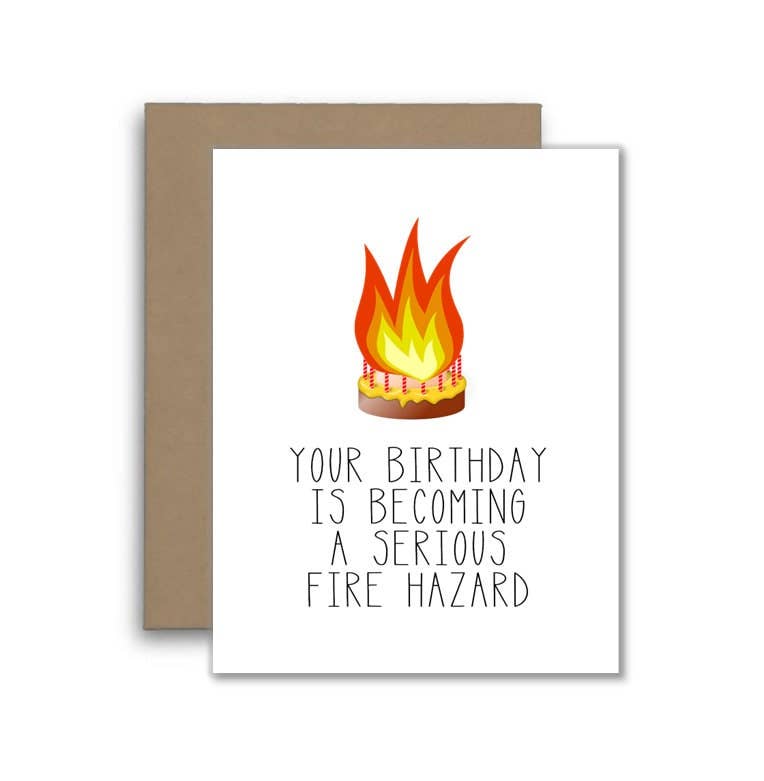 Funny Old Age Fire Hazard Birthday Card for Friend