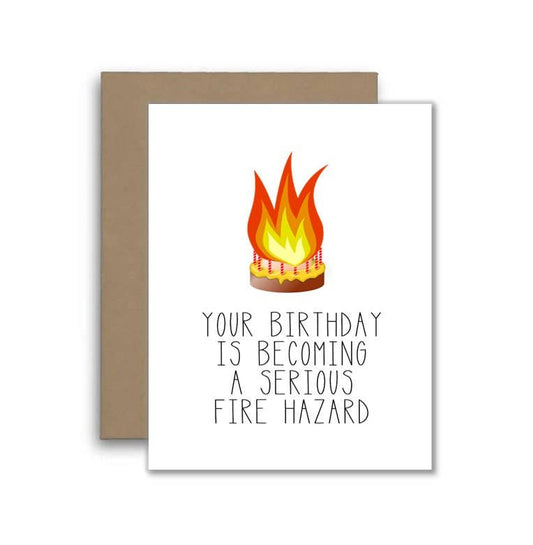 Funny Old Age Fire Hazard Birthday Card for Friend