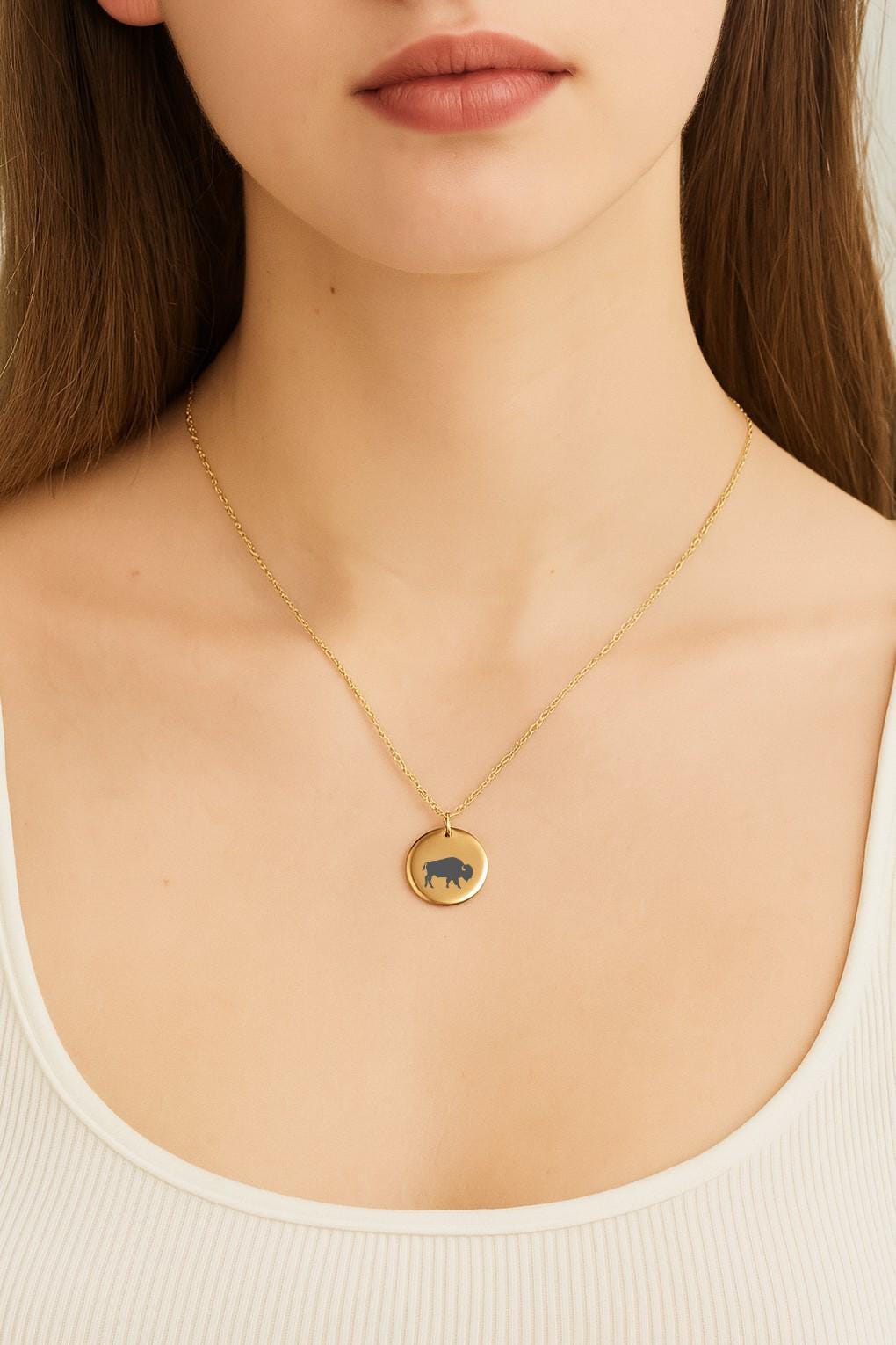 Bison Necklace – Gold or Silver Buffalo Charm – Personalized Gift for Nature Lovers – Minimalist Jewelry – Keychain Option Available