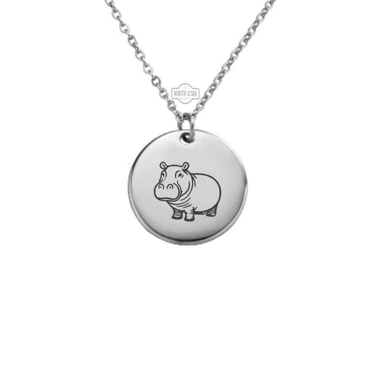 Hippo Necklace – Hippopotamus Animal Charm – Personalized Gift for Zoo Lovers or Kids – Cute Safari Jewelry – Keychain Available