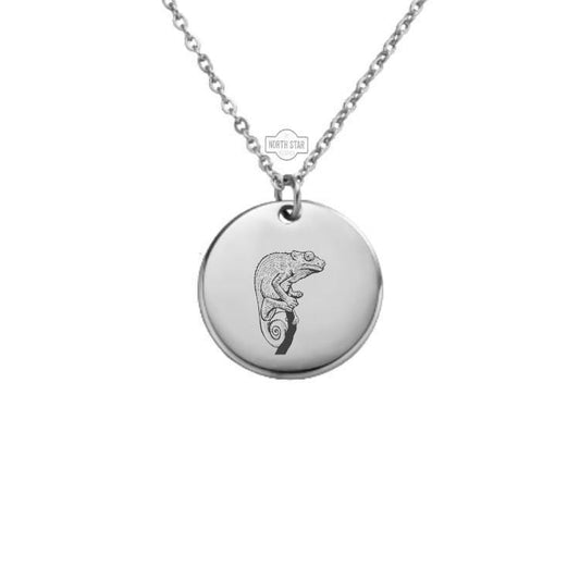 Chameleon Necklace or Keychain – Reptile Pendant Gift for Her or Him, Personalized Lizard Jewelry in Gold or Silver