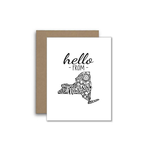Hello from New York Card – Boho Mandala State Outline
