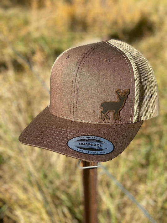 Buck Deer Hat – Trucker or Snapback Cap with Deer Antler Design – Hunting Hat for Outdoorsmen, Nature Lovers, and Rustic Style Fans