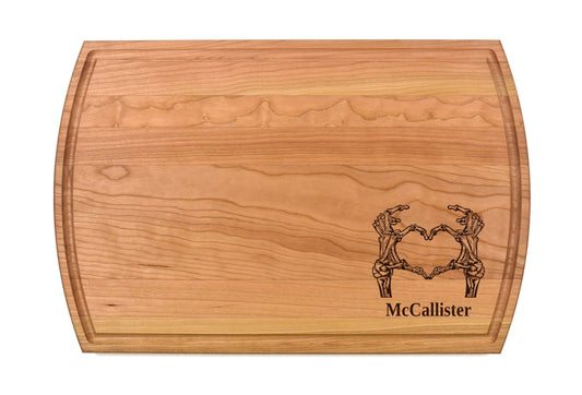 Skeleton Hands Heart Cutting Board |  Love Marriage Charcuterie Board | Custom Serving Tray | Personalized Gift | Wedding Anniversary Gift