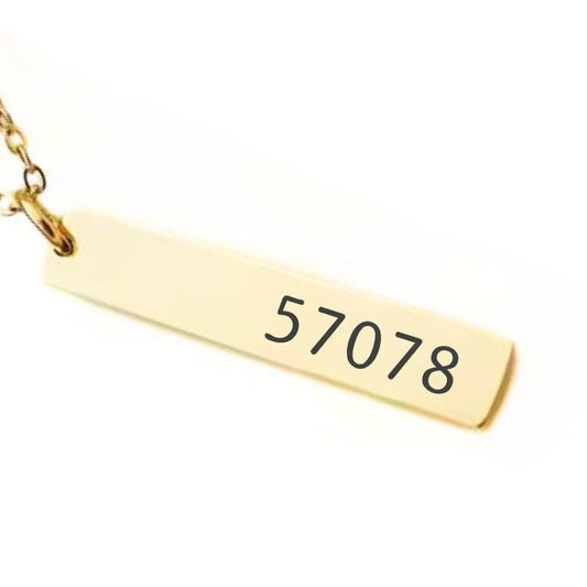 Zip Code Bar Necklace or Keychain – Custom Engraved Location Jewelry – Hometown or Long Distance Gift – Minimalist Bar Design