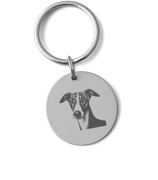 Whippet Dog Keychain – Personalized Pet Lover Gift – Sleek Dog Charm in Stainless Steel – Matching Necklace Available – Dog Mom or Dad Gift
