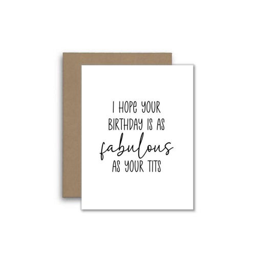 Funny Birthday Card Fabulous Like Your Tits Humor