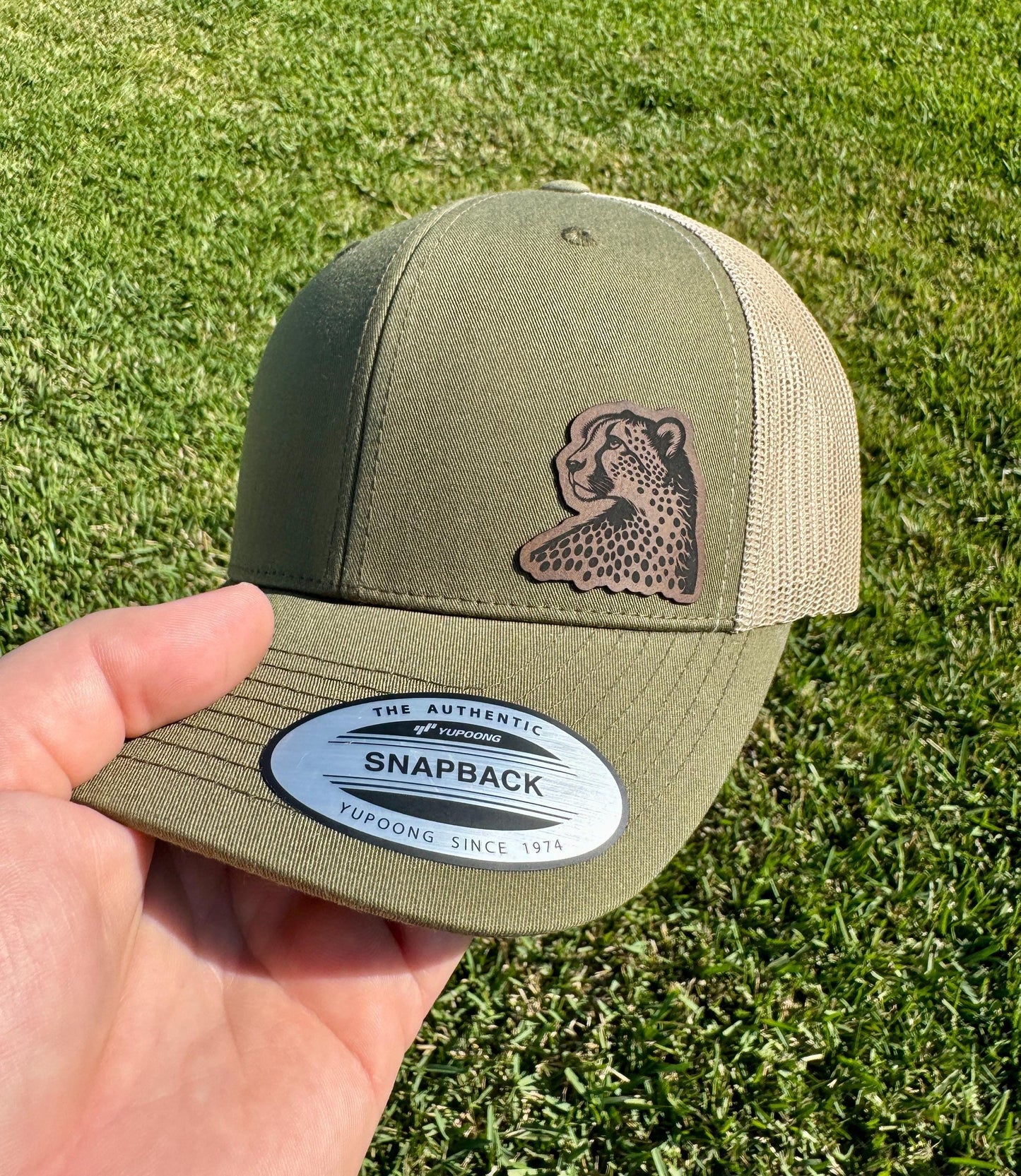 Leopard Hat Snapback Trucker – Engraved Patch Animal Cap, Wild Cat Lover Gift, Cheetah Style Hat for Safari or Bold Fashion Fans
