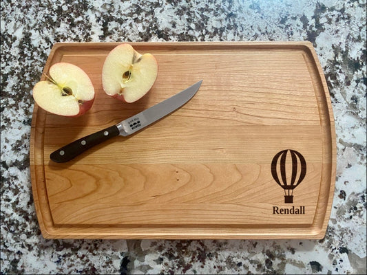 Hot Air Balloon Cutting Board |  Balloon Ride Charcuterie Board | Custom Serving Tray | Personalized Housewarming Gift | Wedding Anniversary