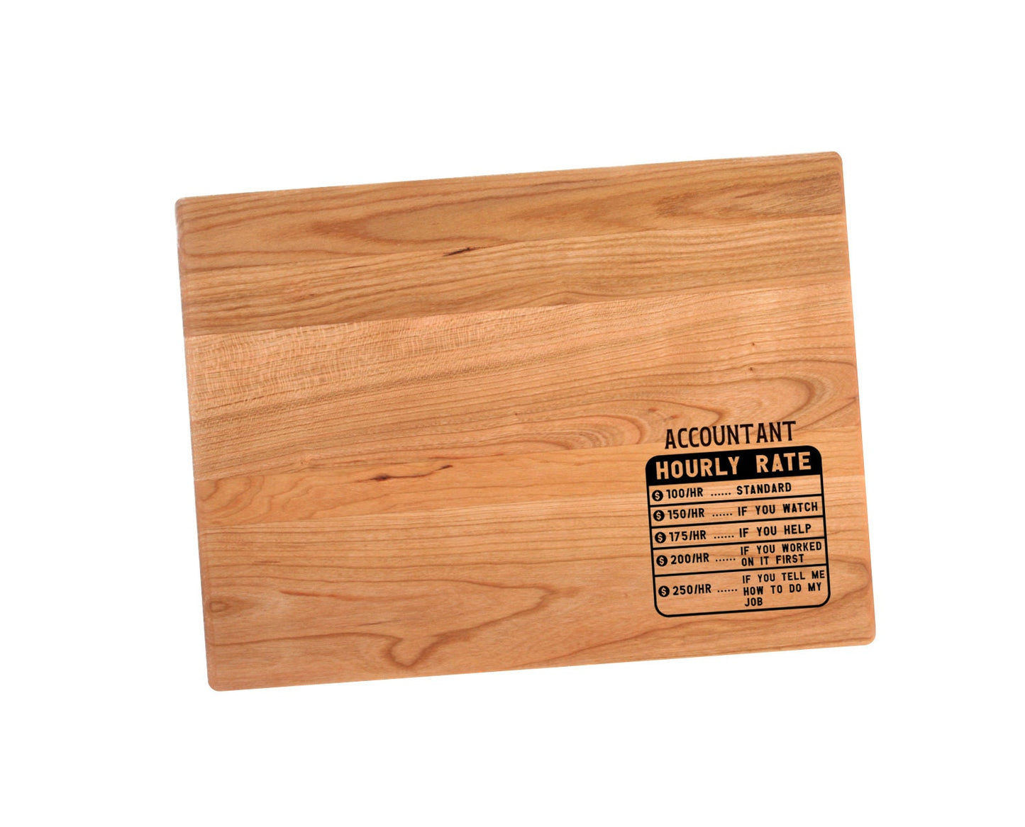 Accountant Hourly Rate Cutting Board | CPA Charcuterie Board | Custom Serving Tray | Personalized Accountant Gift