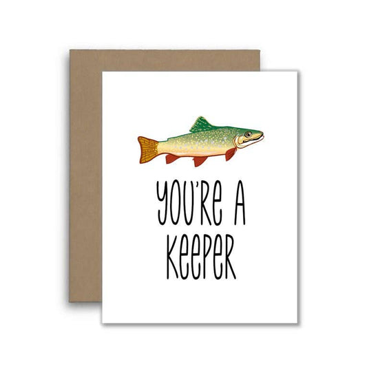 You're A Keeper Funny Fishing Happy Anniversary Card