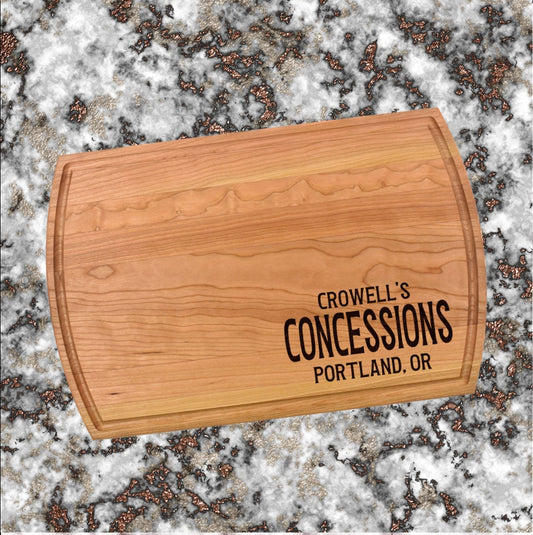 Personalized Concessions Cutting Board | Welcome To Our Snack Shack Charcuterie Board | Custom Serving Tray | Personalized Gift