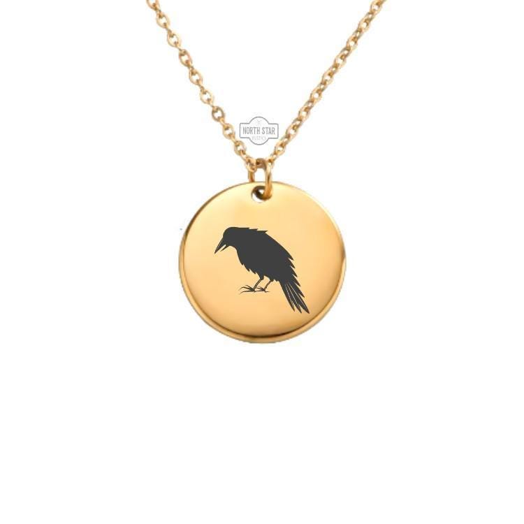 Crow Necklace – Gold or Silver Bird Charm – Personalized Gift for Raven & Crow Lovers – Gothic Nature Jewelry – Keychain Available