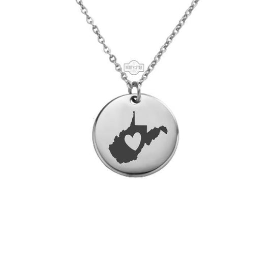 West Virginia Necklace – Gold or Silver State Outline Charm – Personalized WV Jewelry – Mountain State Gift – Keychain Available