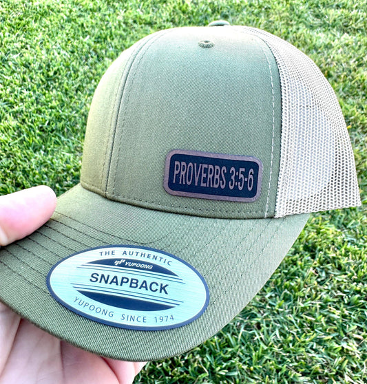Proverbs 3:5-6 Bible Verse Hat, Christian You Choose Text, Custom Personalized Hat, Snapback Trucker Hat, Patch Hat For Men, Baseball Cap