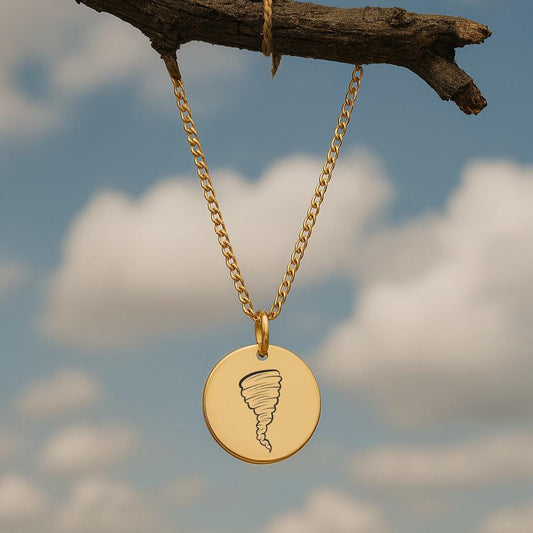 Tornado Necklace – Gold or Silver Weather Charm – Personalized Storm Chaser Gift – Dainty or Bold Jewelry – Keychain Available