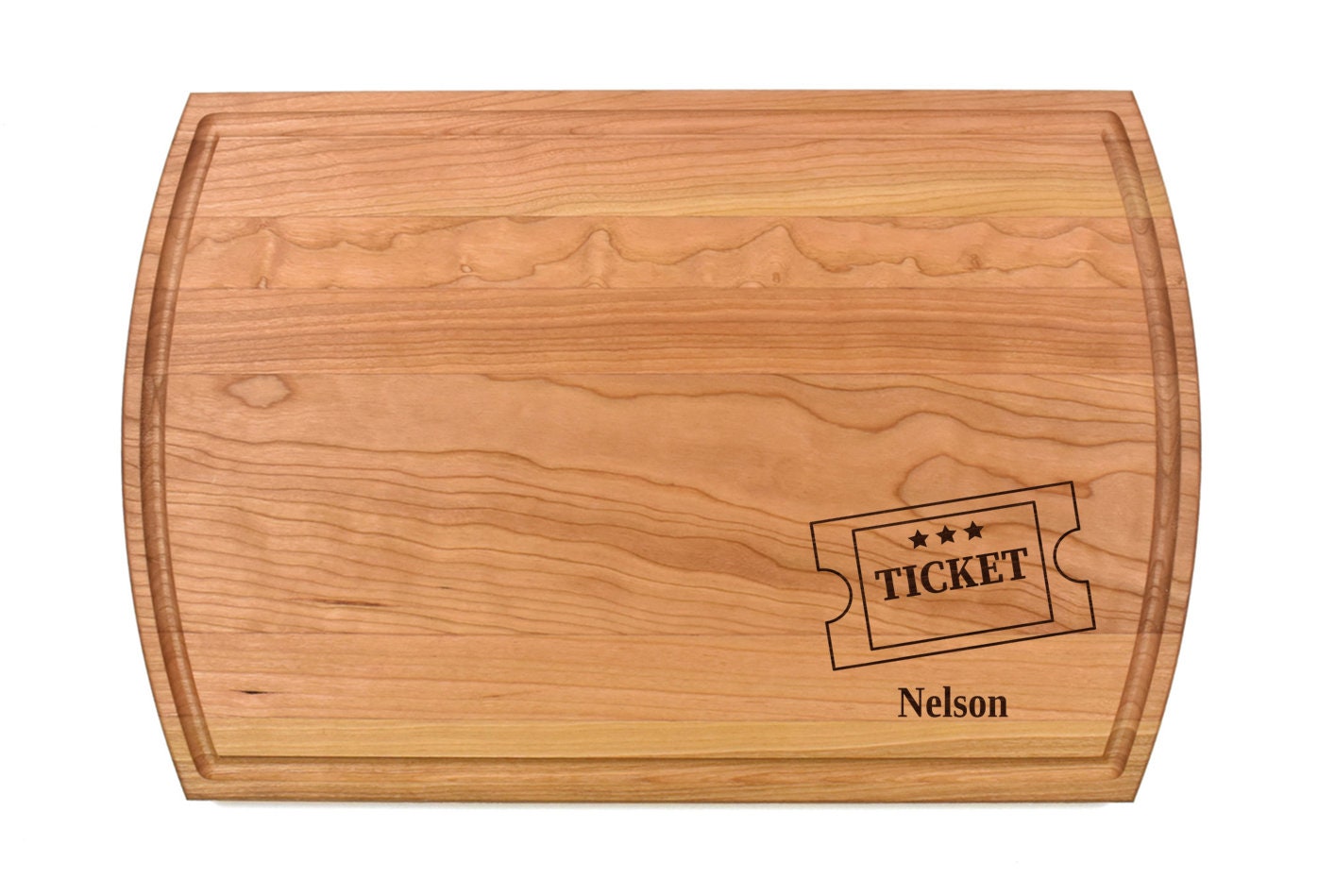 Ticket Stub Cutting Board | Movie Film Concert Ticket Charcuterie Board | Custom Serving Tray | Personalized Movie Goer Gift