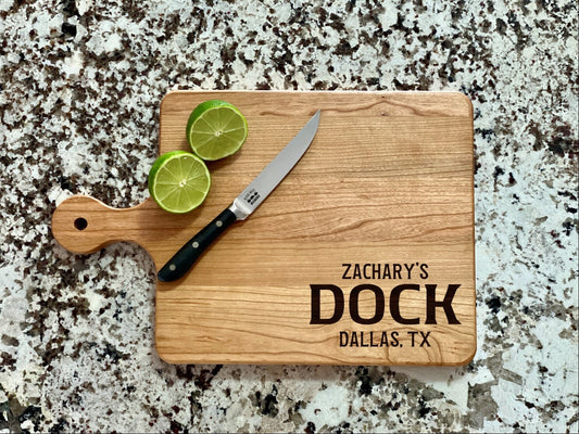 Personalized Dock Cutting Board | Boat Dock Charcuterie Board | Custom Serving Tray | Personalized Grilling Gift
