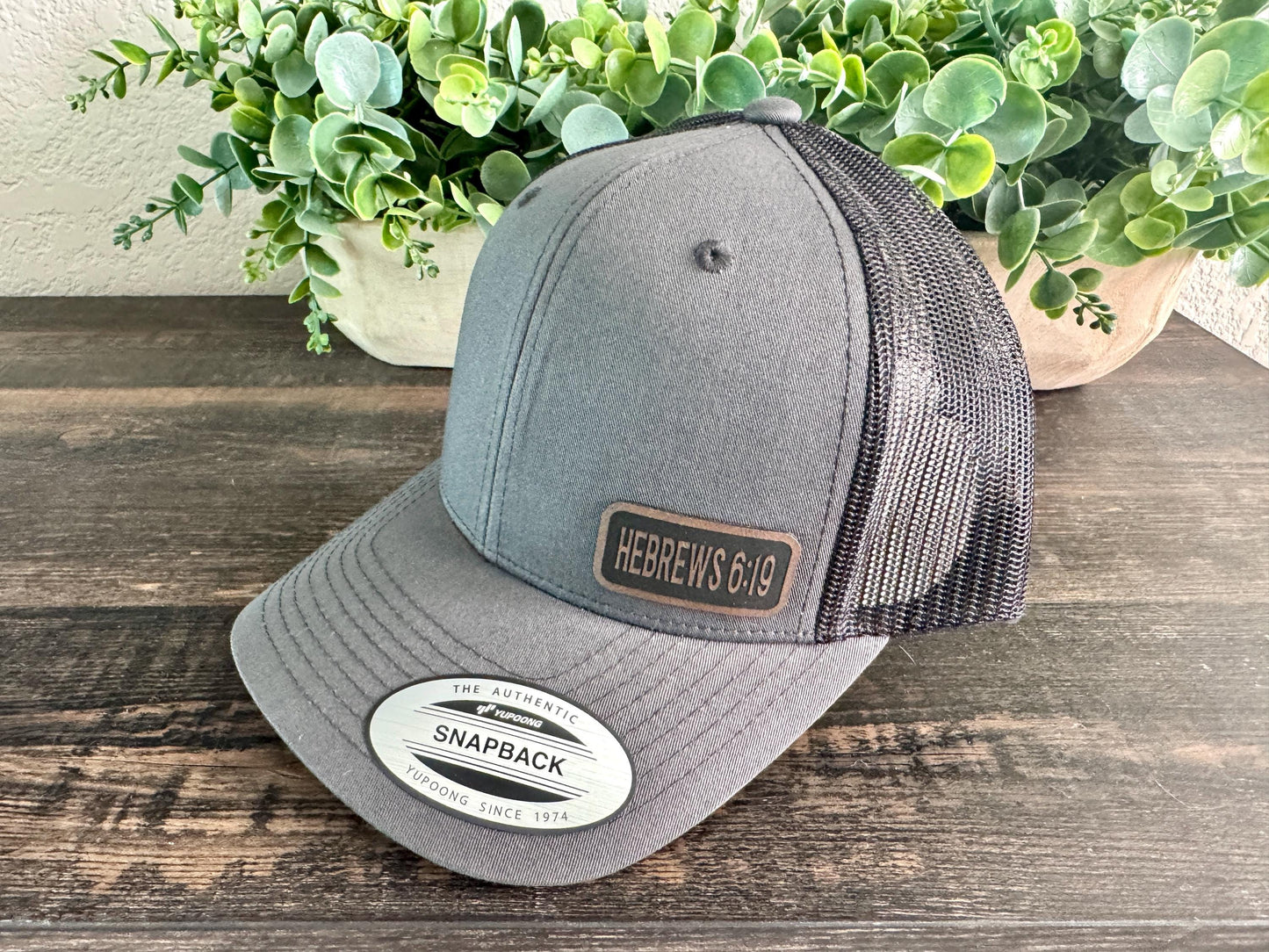 Hebrews 6:19 Trucker Hat – Bible Verse Snapback Cap, Christian Hope Anchor Hat, Faith Gift for Him or Her