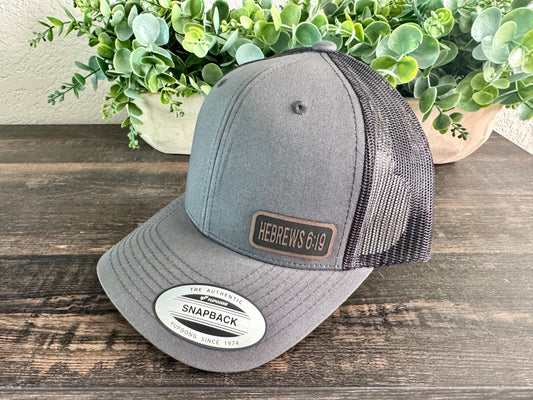 Hebrews 6:19 Trucker Hat – Bible Verse Snapback Cap, Christian Hope Anchor Hat, Faith Gift for Him or Her