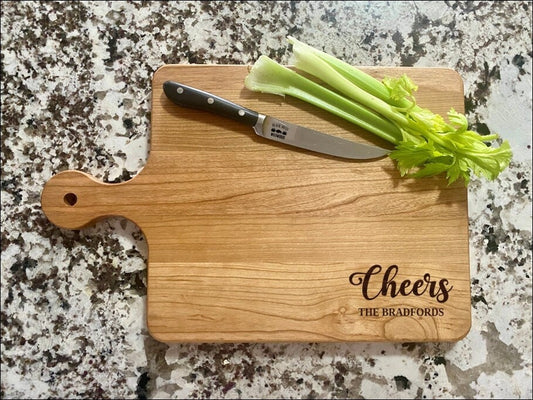 Cheers Cutting Board | Drinking Salud Charcuterie Board | Custom Serving Tray | Personalized Party Gift | Wedding Anniv Gift