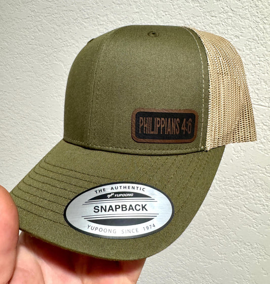 Philippians 4:6  Trucker Hat – Bible Verse Snapback Cap, Christian Gift, Do Not Be Anxious Faith Hat