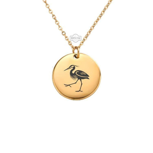 Great Blue Heron Necklace – Gold or Silver Bird Charm – Personalized Nature Lover Gift – Wildlife Jewelry – Keychain Available