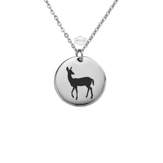 Doe Deer Necklace or Keychain – Personalized Woodland or Nature Gift in Gold or Silver, Sweet Forest Animal Charm for Her or Him