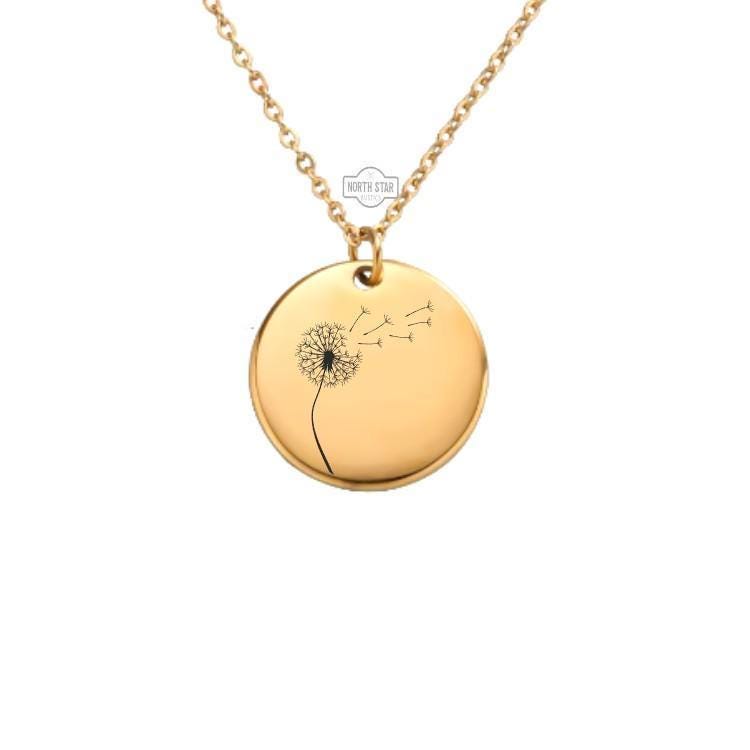 Blowing Dandelion Necklace or Keychain – Personalized Wish or Nature Charm in Gold or Silver, Whimsical Gift for Her or Him