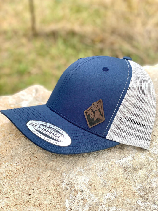 Mountain Diamond Hat Snapback Trucker – Engraved Patch Climber Cap, Outdoor Adventure Hat, Hiking or Nature Gift