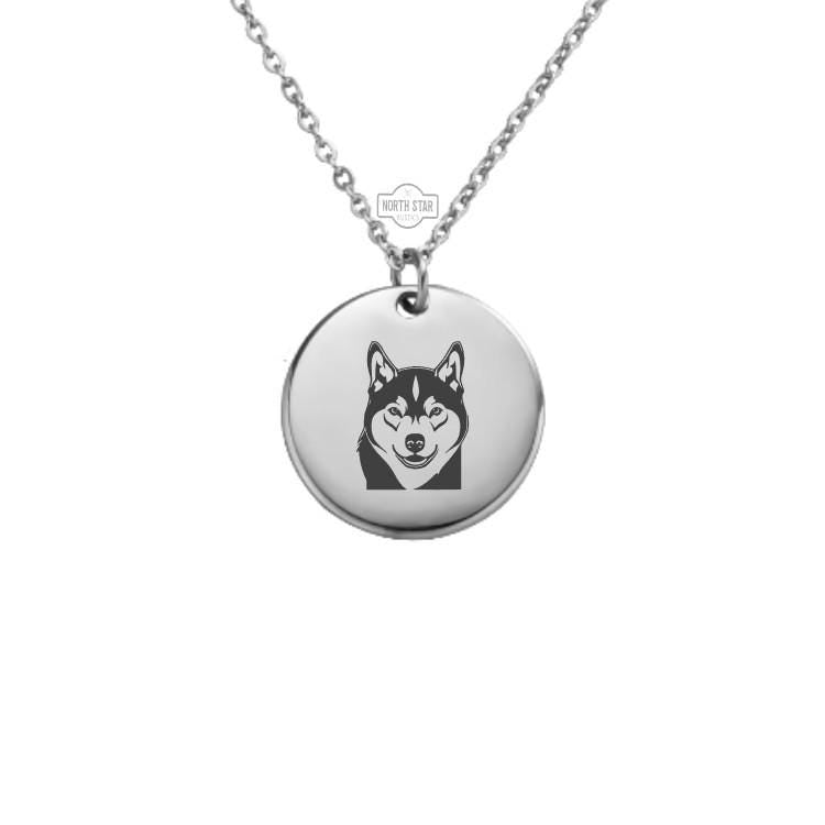 Shiba Inu Dog Necklace - Puppy Gold or Silver Minimalist Dainty Engraved Custom Pendant Charm Jewelry - Personalized Gift For Her