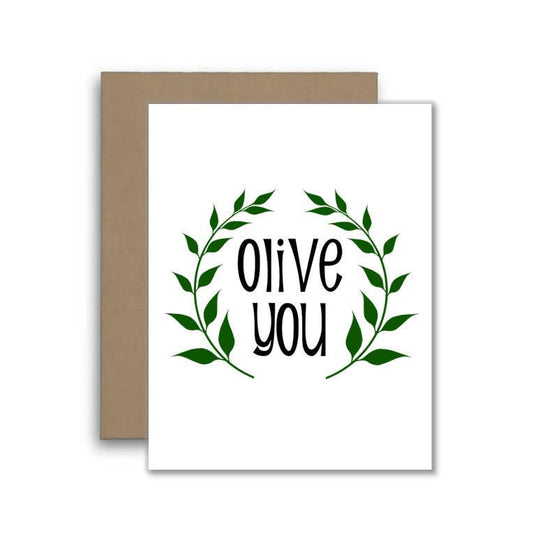 Olive You Card - Funny Food Pun Card