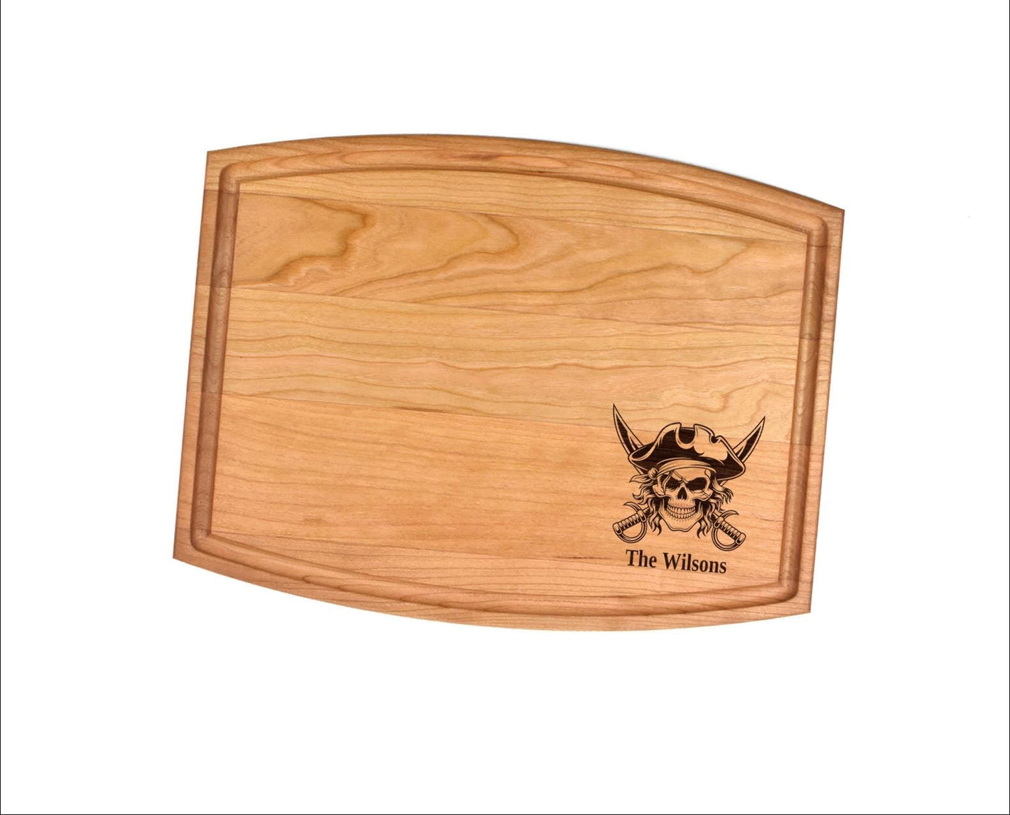 Pirate Cutting Board | Nautical Skull and Bones or Crossbones Chopping or Charcuterie Board | Custom Serving Tray | Personalized Wedding