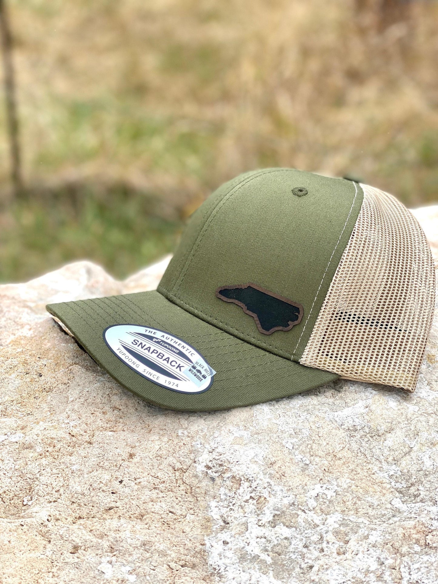 North Carolina State Hat Snapback Trucker – Engraved Patch NC Outline Cap, Carolina Pride Gift, Outdoor or Hometown Style