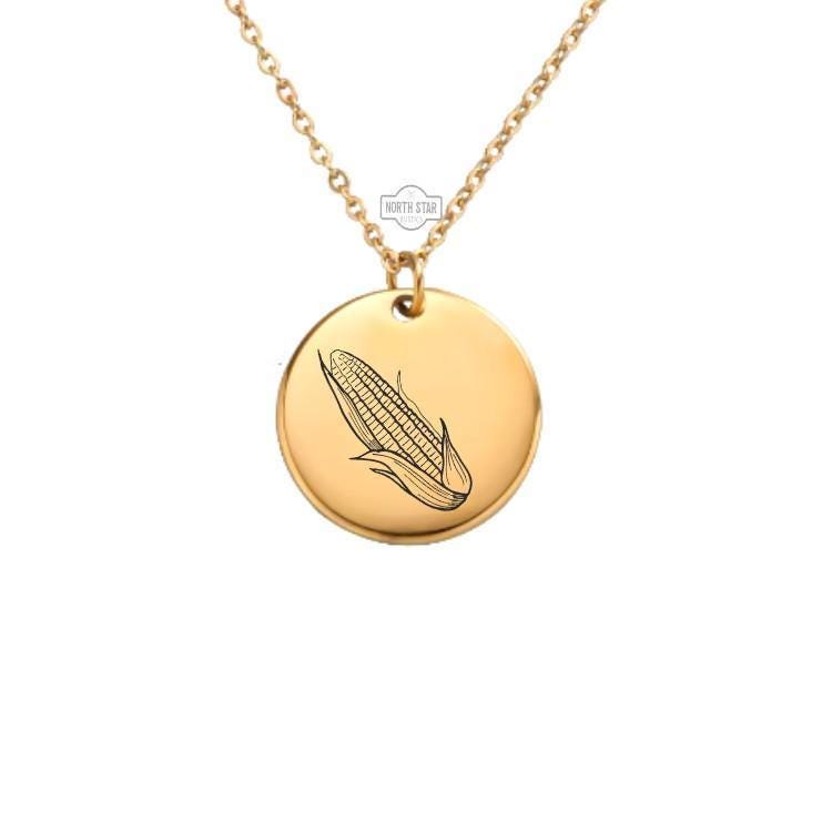 Corn Necklace or Keychain – Personalized Gift for Farmers, Gardeners, or Veggie Lovers in Gold or Silver, Cute Produce Charm