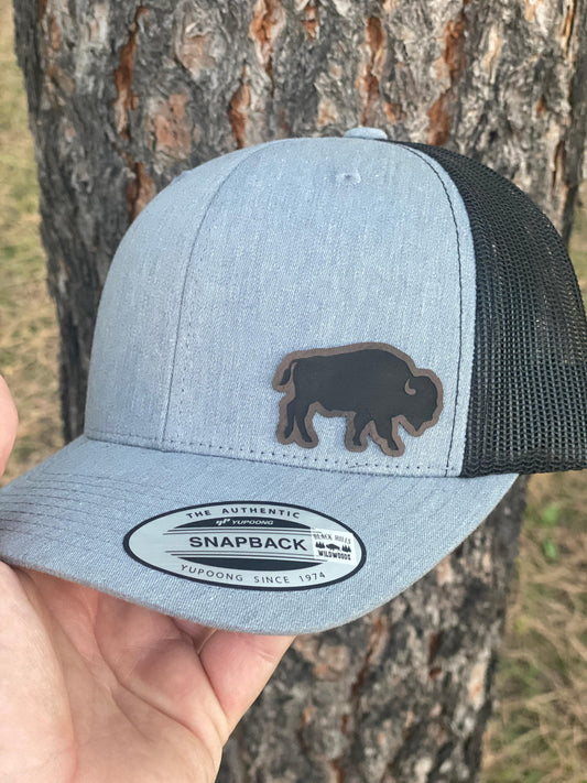 Bison Hat – Trucker or Snapback Cap with Buffalo Design – Western Wildlife Hat for Outdoorsmen, Nature Lovers, and National Park Fans