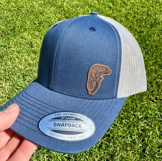 Lizard Hat Iguana Hat Snapback Trucker – Engraved Patch Reptile Cap, Exotic Pet Lover Gift, Herpetology or Zoo Style Hat