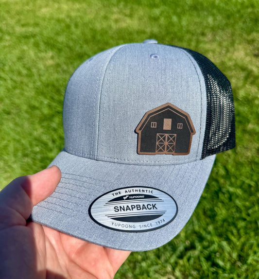 Barn Hat – Rustic Farm Snapback or Trucker Cap – Country Living Hat with Barn Design for Farmers, Homesteaders, or Farmhouse Style Fans