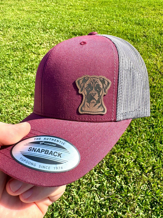 Boxer Dog Hat – Trucker or Snapback Cap with Boxer Design – Gift for Dog Lovers, Boxer Owners, and Pet Parents - Baseball Cap