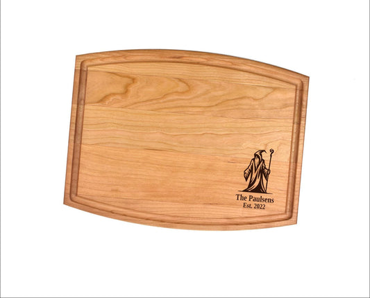 Wizard Cutting Board | Fantasy Magic Sorcerer or Witch Spell Charcuterie Board | Custom Serving Tray | Personalized House Closing Gift