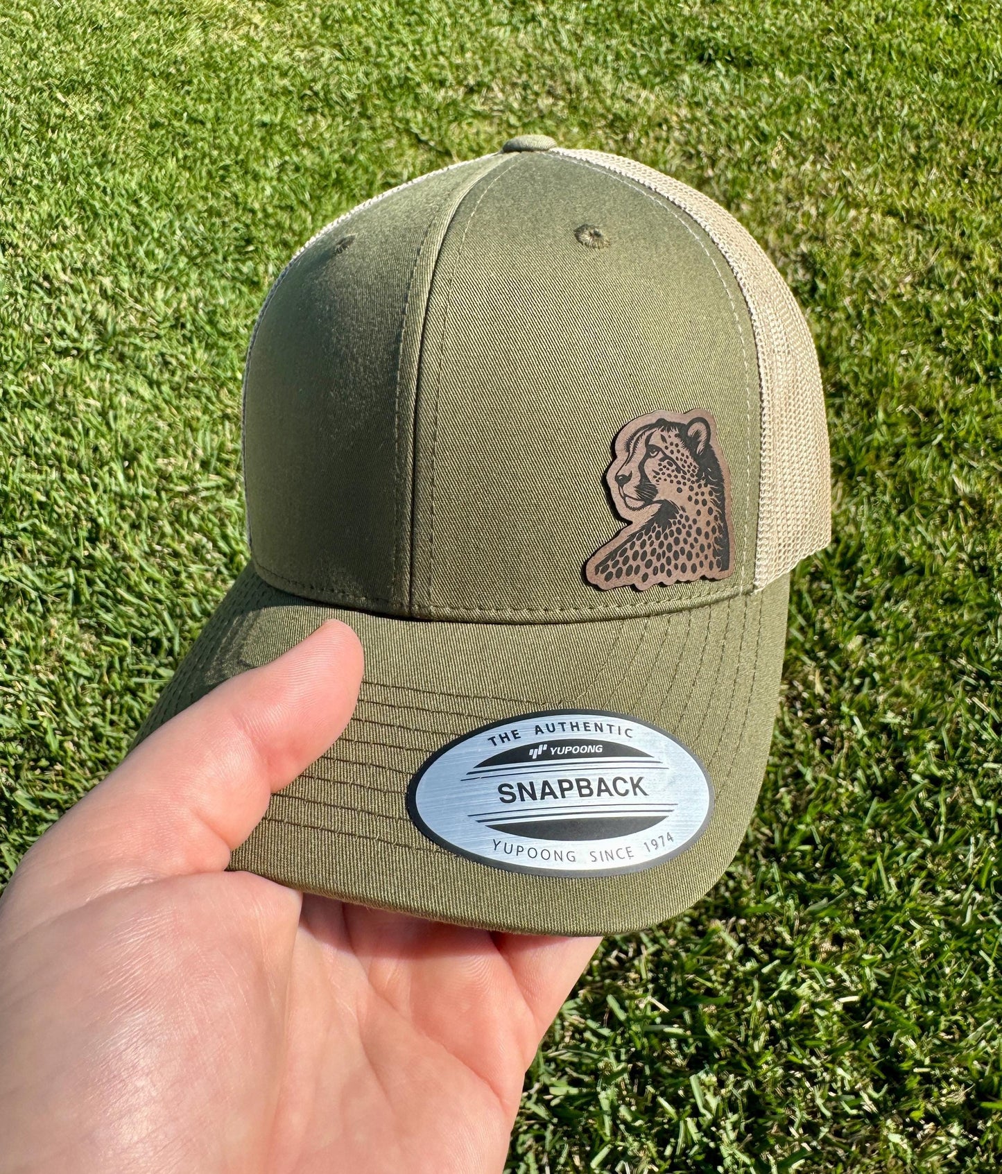 Leopard Hat Snapback Trucker – Engraved Patch Animal Cap, Wild Cat Lover Gift, Cheetah Style Hat for Safari or Bold Fashion Fans