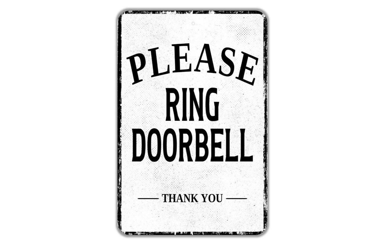 Please Ring Doorbell Thank You Sign - Indoor Or Outdoor Metal Wall Art - Custom Door Sign