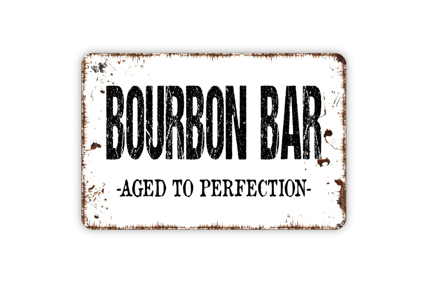 Bourbon Bar Sign - Pub Tavern Saloon Man Cave Lounge Farmhouse Contemporary Modern Wall Art Metal Sign