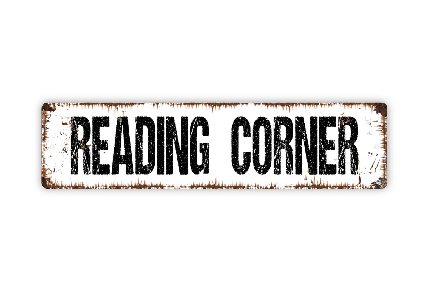 Reading Corner Sign, Library Metal Sign, Reading Room Sign, Custom Rustic Street Sign or Door Name Plate Plaque